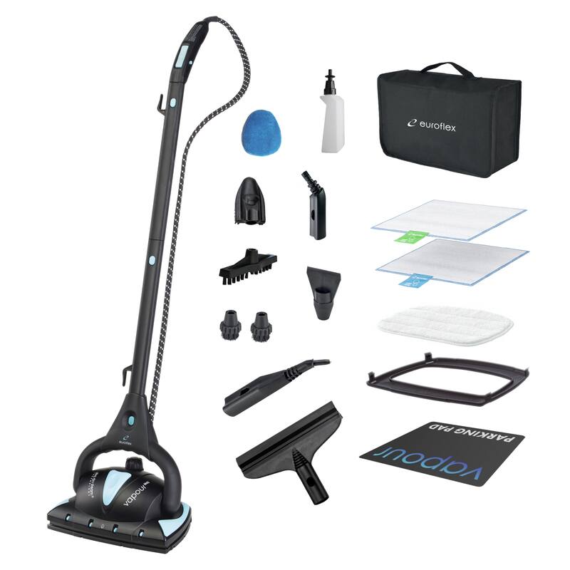 Euroflex Vapour Pro 20-Piece All-in-One Steam Mop with Built-In Portable Steam Cleaner - Refurbished - Steam