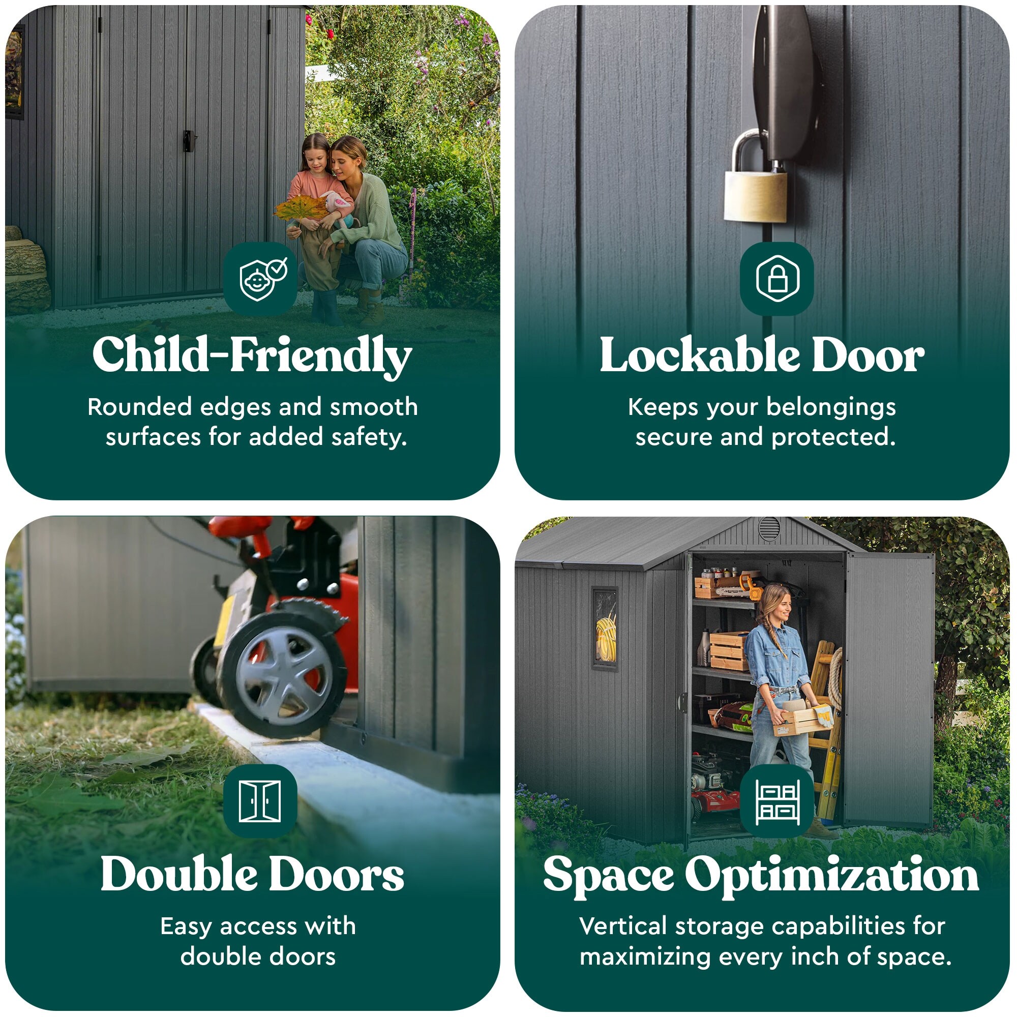 Keter Darwin 6 Foot x 8 Foot Outdoor Garden Tool Storage Shed w