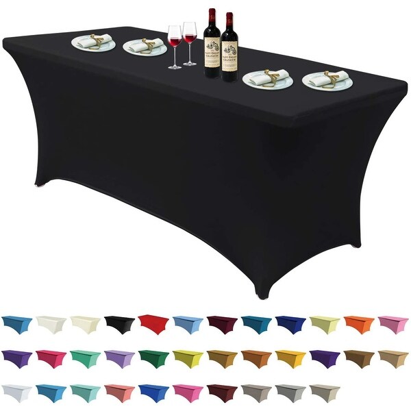 6 ft Home Rectangular Table Fitted Stretch Table Cover - Overstock
