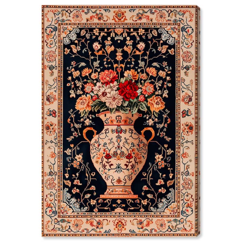 Persian Vase and Flowers Canvas by Art Remedy, Gallery Wrapped - 36" x 54"