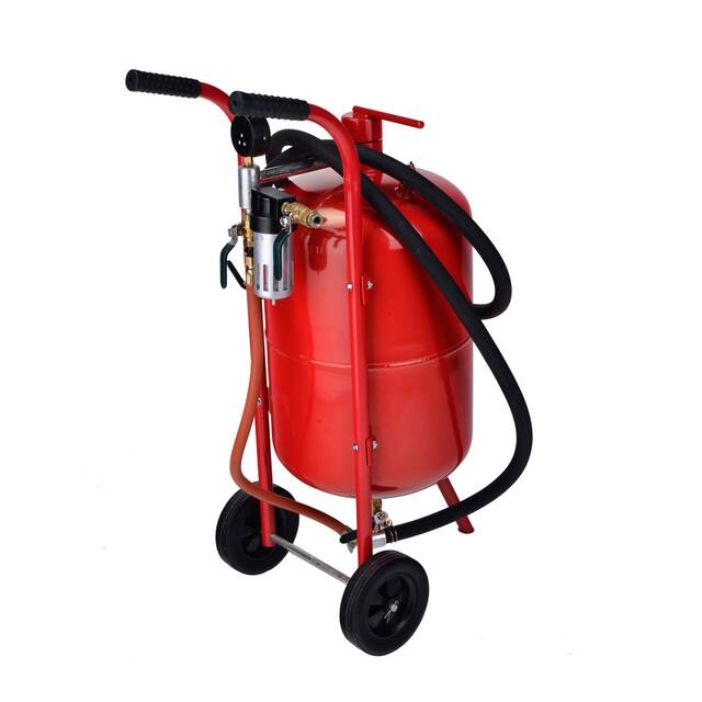 10 Gallon Portable Sand Blaster Tank - Red - Stainless Steel