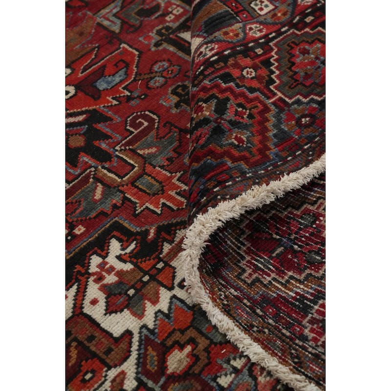 Hand Knotted Oriental 100% Wool Carpet Traditional Medallion Red Heriz Area Rug - 11' 6'' X 8' 3''
