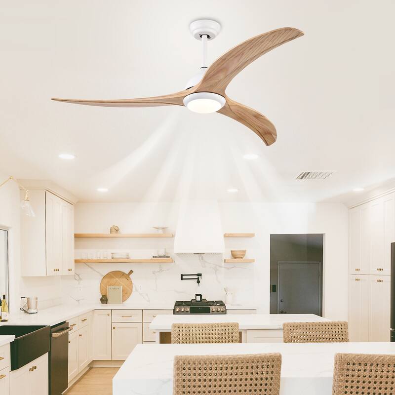 52" Ceiling Fan,Indoor Outdoor Ceiling Fan With Light with Remote Control, Noiseless Reversible Motor,6 Speed,3 Color