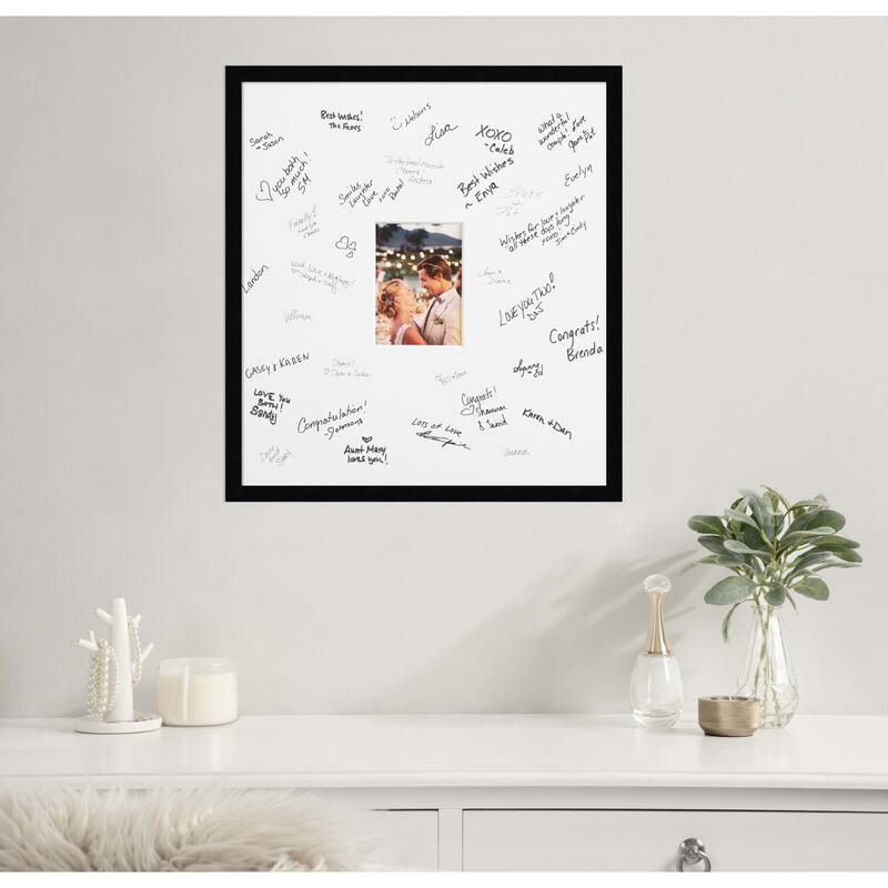 Svelte Signature Mat Picture Frame - Autograph Photo Frame Guest Book Alternative for Weddings, Graduations, or Retirement