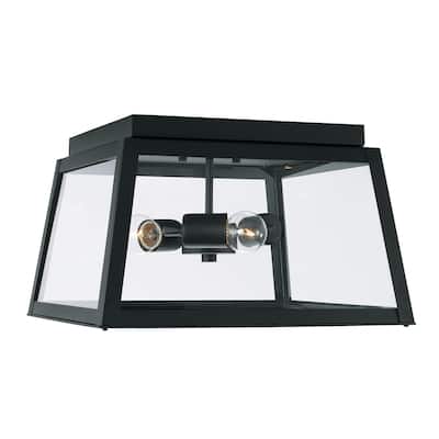 Leighton 14.5" 3-light Outdoor Flush Mount w/ Clear Glass