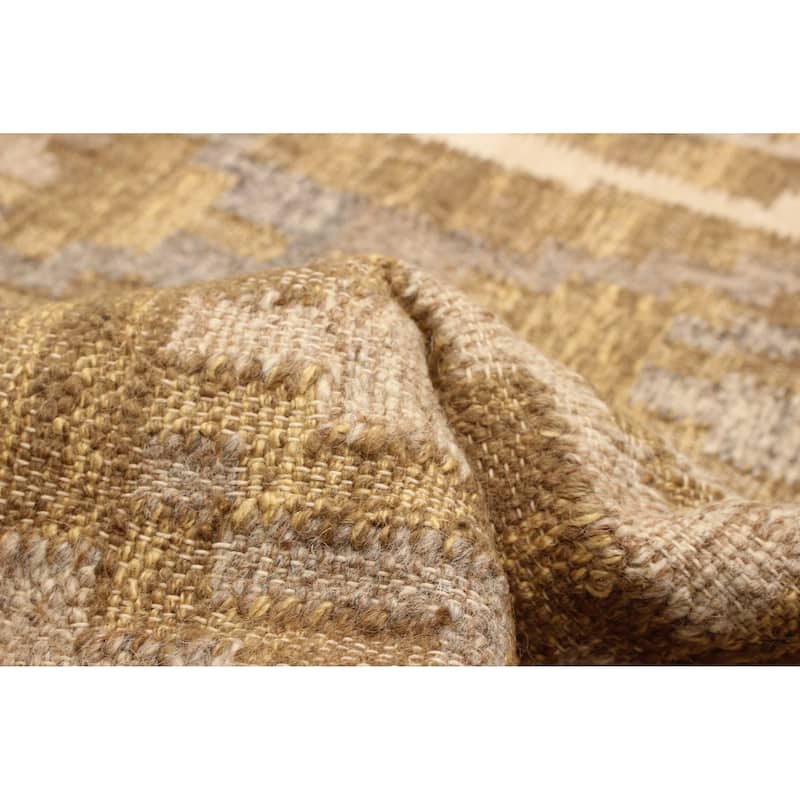 ECARPETGALLERY Flat-Weave Ankara FW Brown Wool Kilim - 5'5 x 7'9