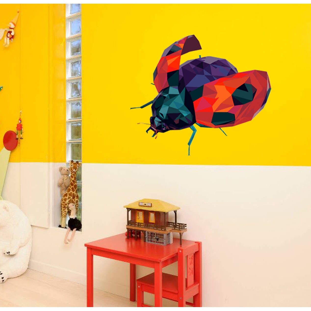 Lady Bug Polygonal Wall Decal-image