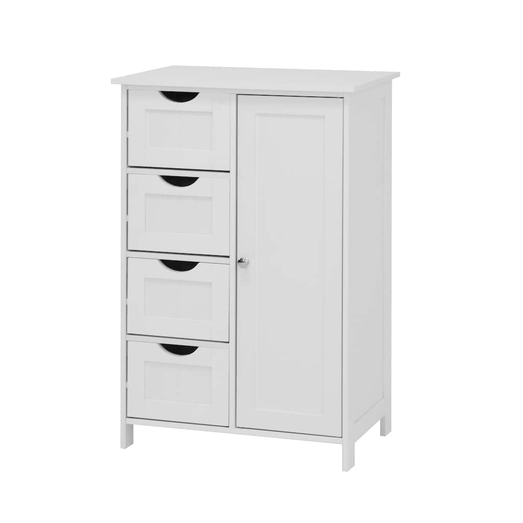 Charming Floor Cabinet Entryway Cabinet with Drawers, Bathroom Skin Care Cabinet with Adjustable Shelves