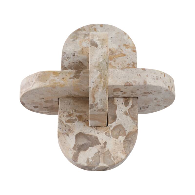 Stone Marble Decorative Object Interlocking Sculptural Form Accent