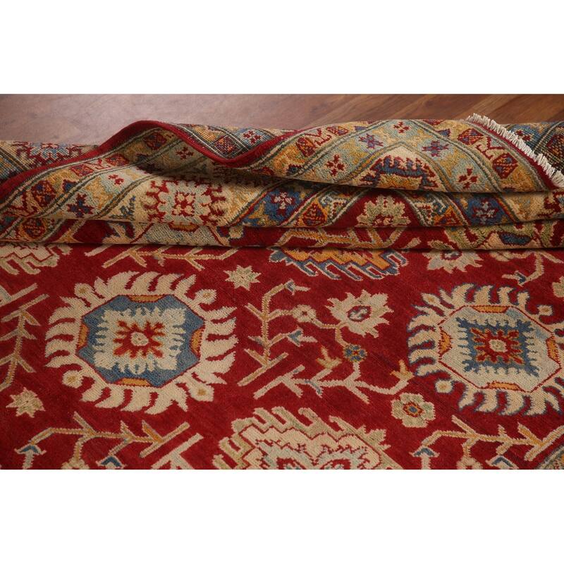 Red Kazak Oriental Area Rug Handmade Living Room Wool Carpet - 6'1" x 8'9"