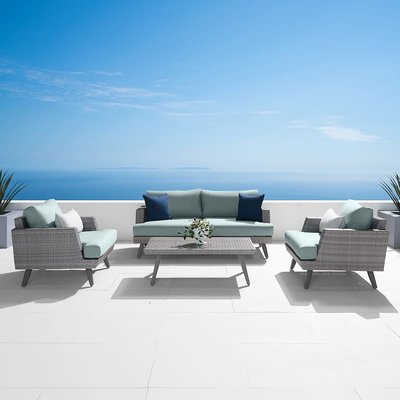 Portofino Casual 4 Piece Sunbrella Outdoor Patio Loveseat Group