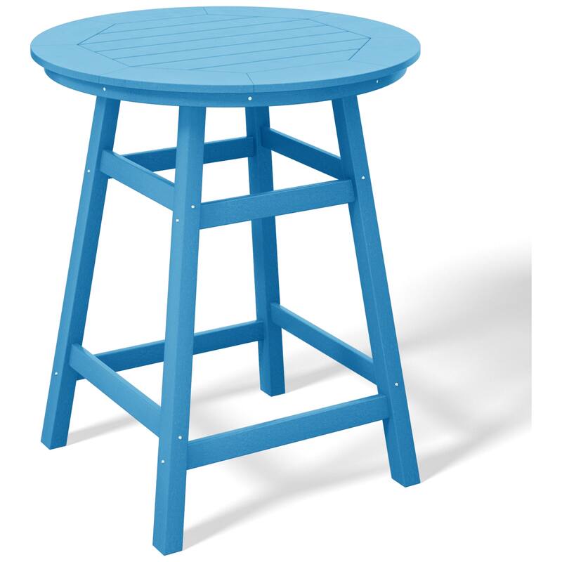 Laguna Hdpe All Weather Outdoor Patio 35" Round Counter Table - Pacific Blue