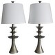 preview thumbnail 4 of 3, Set of 2 Netto Table Lamps, 26 inch Tall Pewter