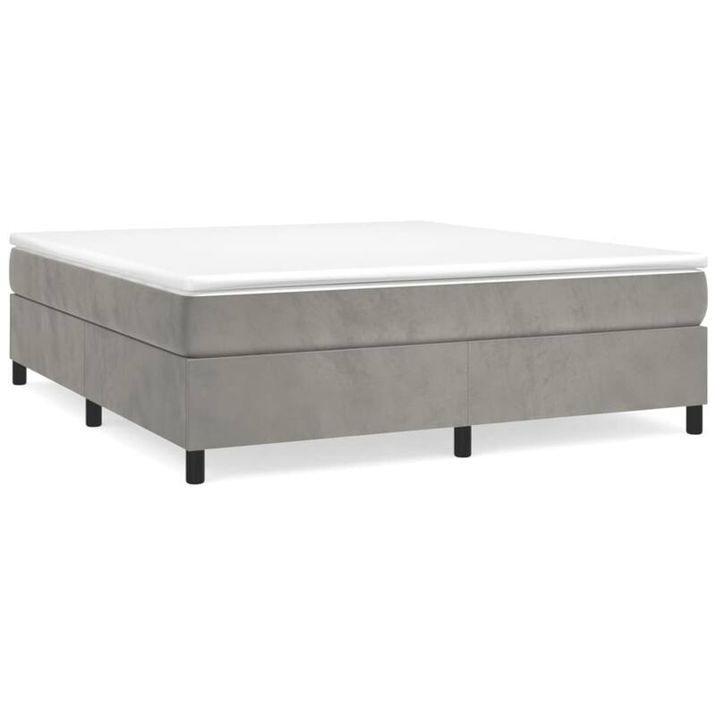 vidaXL Bed Frame Box Spring Platform Bed with Mattress for Bedroom Velvet