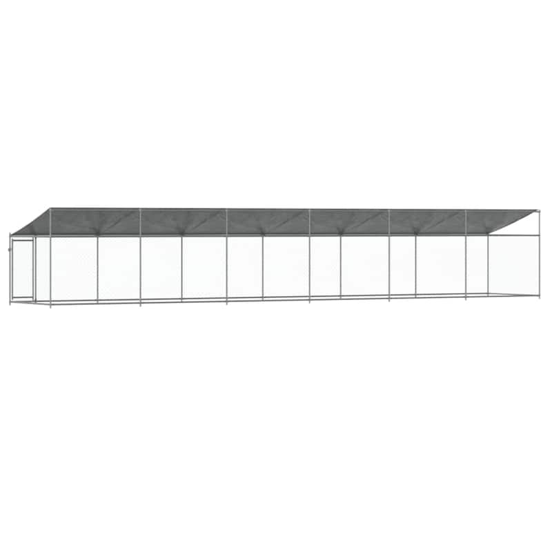 vidaXL Dog Cage Grey Galvanized Steel. Water-resistant Fabric Extra Large