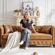 preview thumbnail 26 of 29, Oaks Aura 85.5in. Modern Fabric Chesterfield Sofa with Rolled Arms, 3 Seater Sofa with Button Design and 2 Cushions