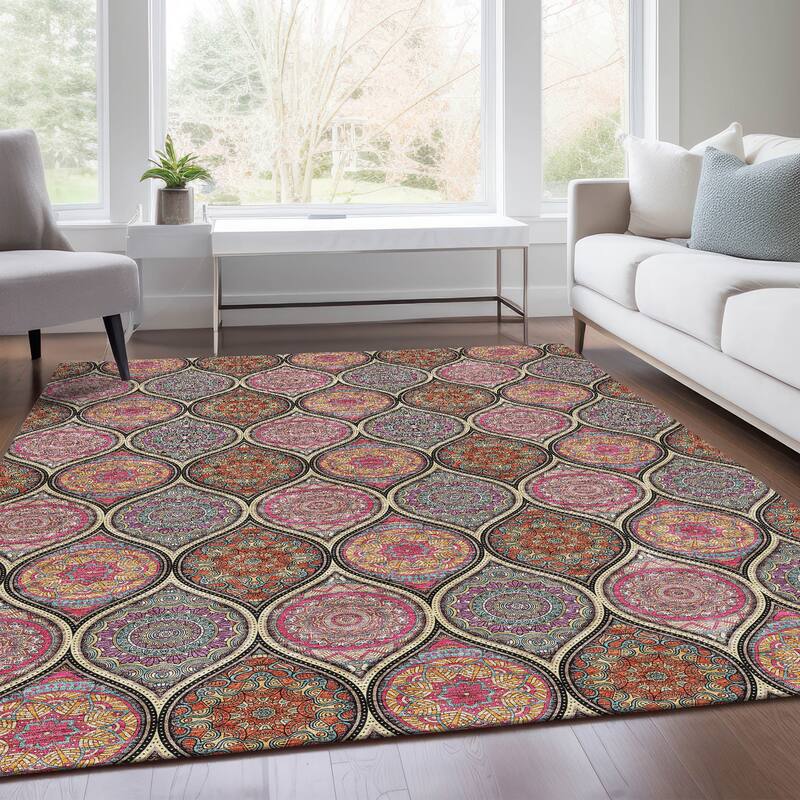 Premium Washable Super Soft Boho Mosaic Mayfield Rug