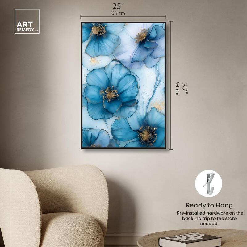 Gilded Cyanescence Canvas by Art Remedy
