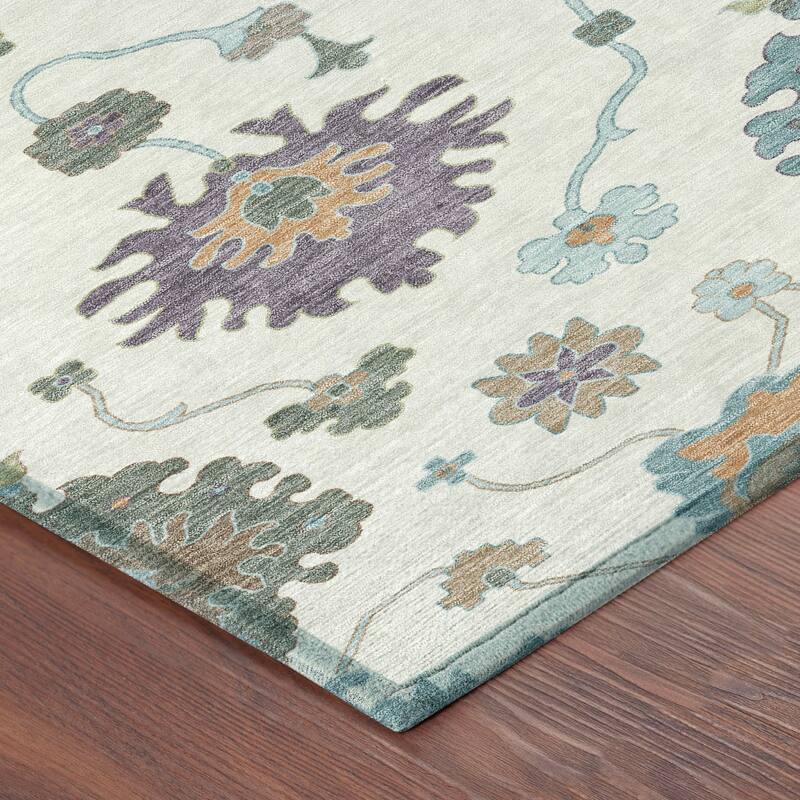 Machine Washable Indoor/ Outdoor Traditonal Delhi Chantille Rug
