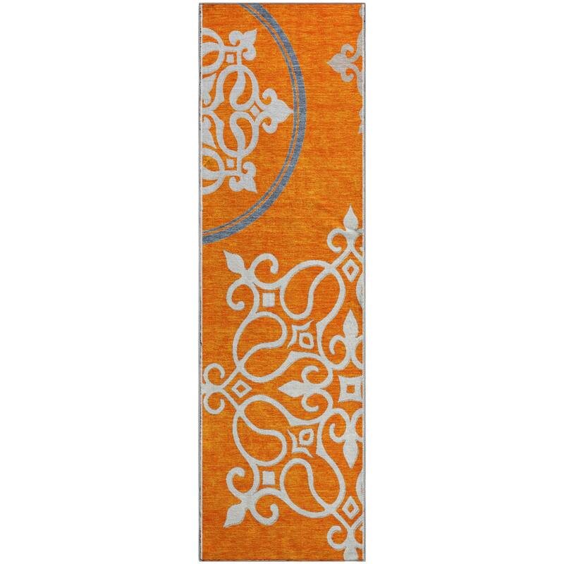 Premium Washable Super Soft Transitional Scroll Mayfield Rug