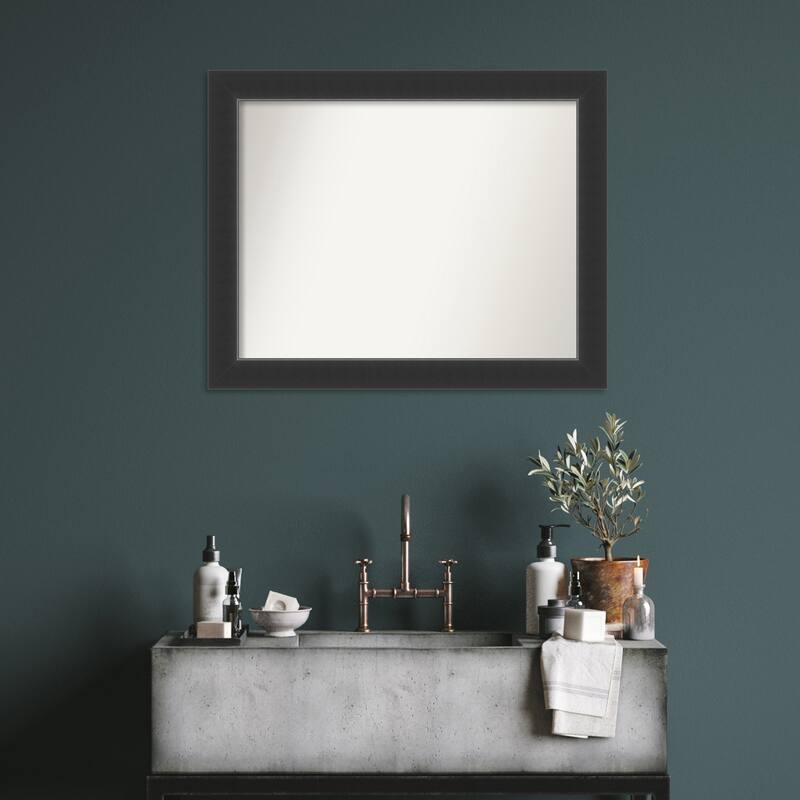 Corvino Black Framed Non-Beveled Custom Wall Mirror, Bathroom Vanity Mirror
