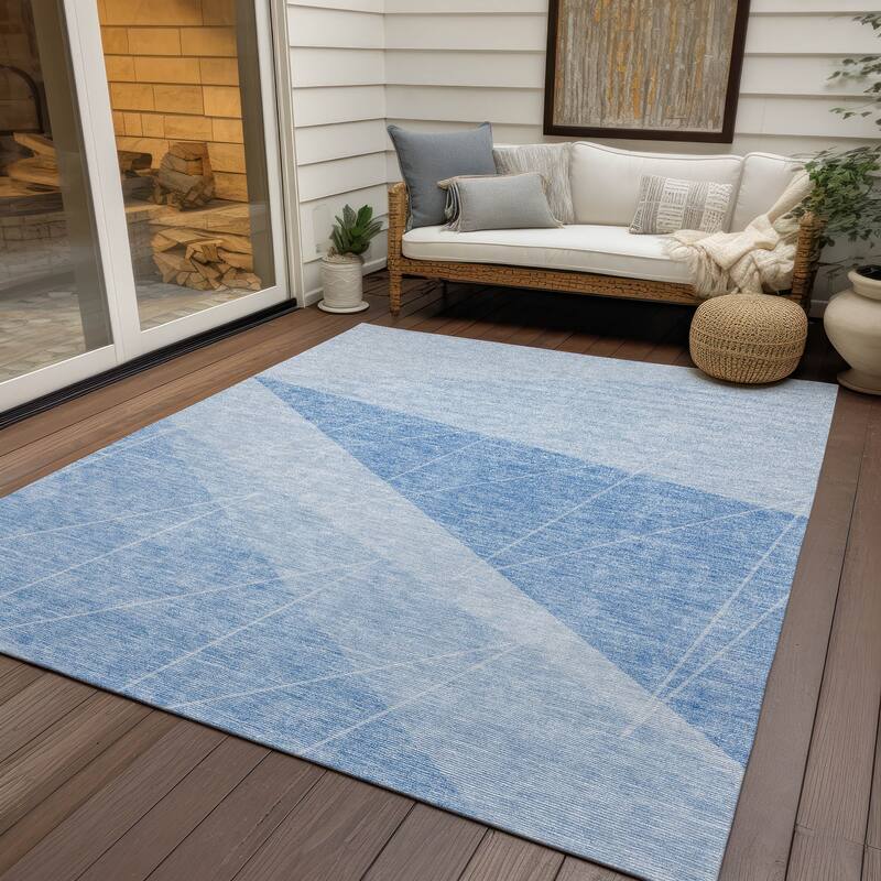 Machine Washable Indoor/ Outdoor Chantille Modern Prism Rug