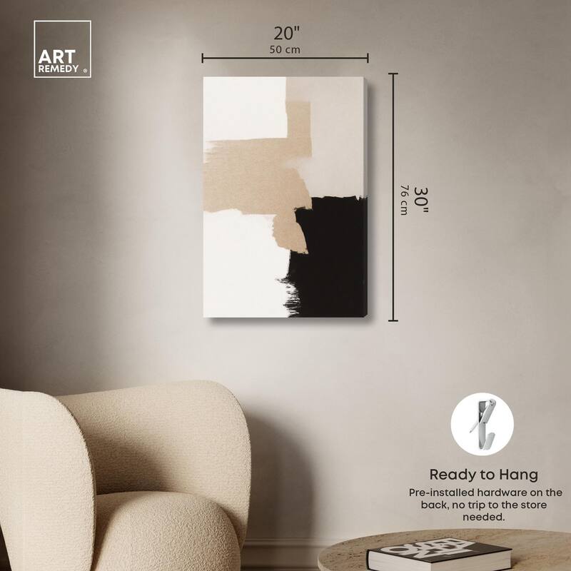 Beige and Black II Canvas by Art Remedy, Gallery Wrapped