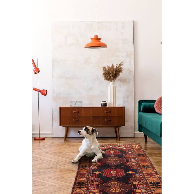 ECARPETGALLERY Hand-knotted Konya Anatolian Black, Red Wool Rug - 3'11 x 9'1