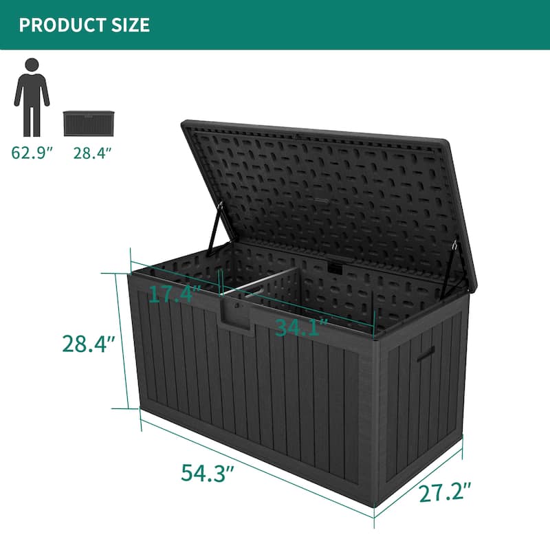 150 Gallon Outdoor Storage Waterproof Deck Box - N/A