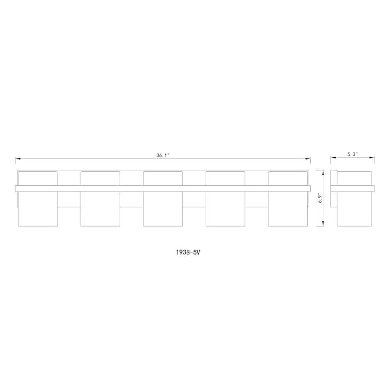 Bellevue ZBF85067 Darbyn 5 Light 36" Wide Vanity Light