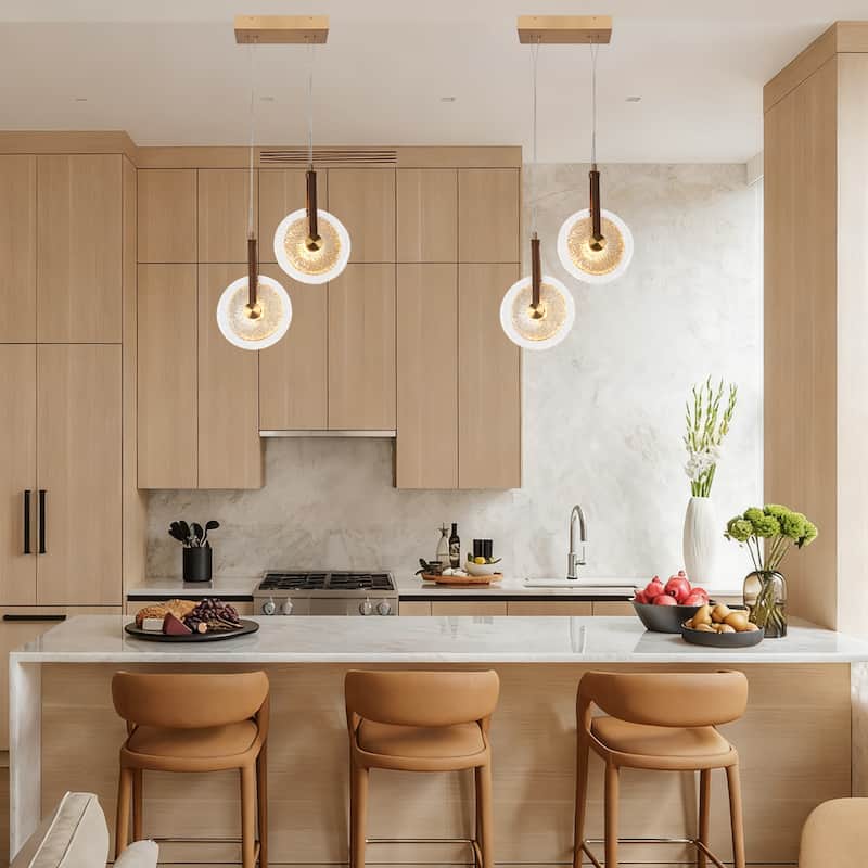 Modern Gold LED 2-Light Chandelier Art Cluster Pendant Light for Kitchen Island Foyer