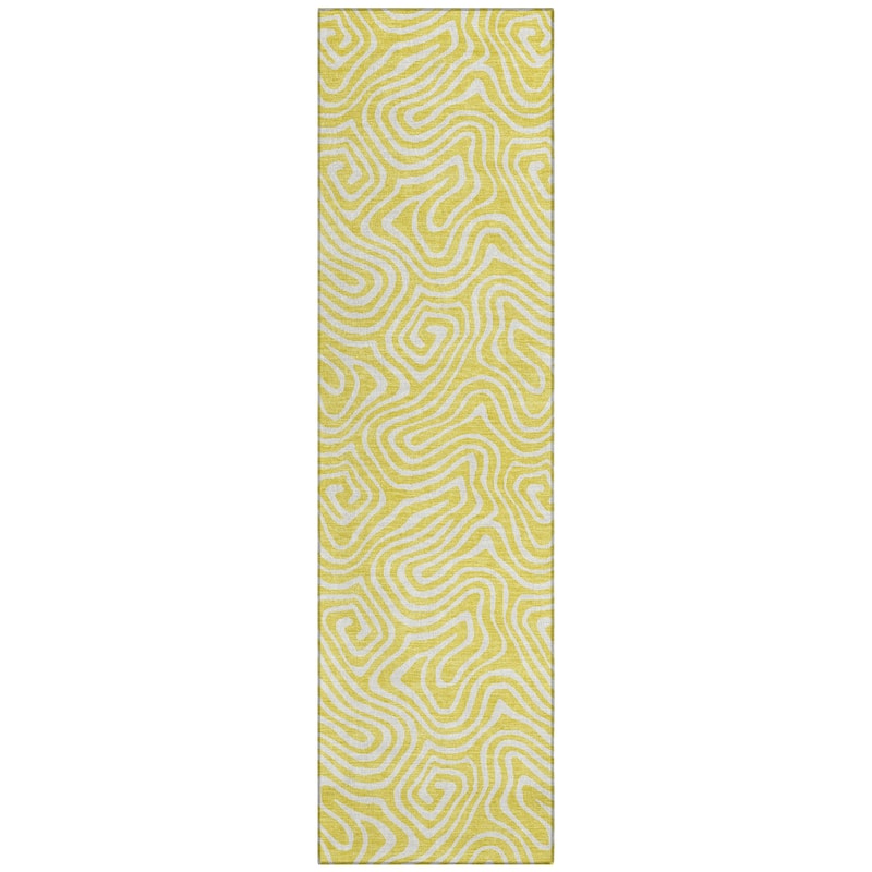 Machine Washable Indoor/ Outdoor Modern Trance Chantille Rug