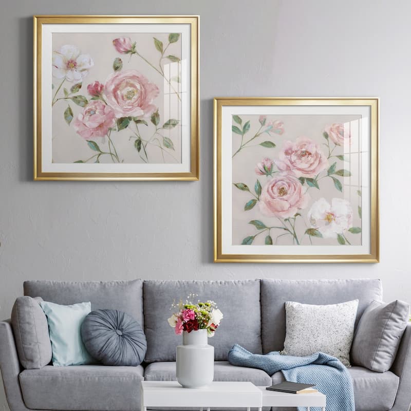 Cottage Sweet Roses I Premium Framed Print - Ready to Hang