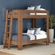 preview thumbnail 4 of 25, Olympic Twin XL over Twin XL Bunk Bed Embossed Pecan