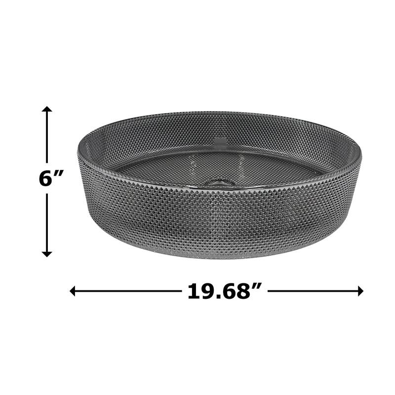 CastelloUSA Decorative 20" Oval Crystal Rectangle Glass Sink