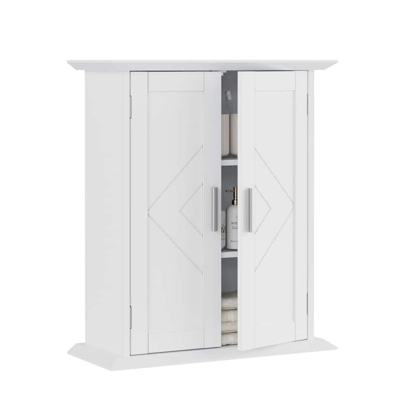 VECELO Small Coffee Bar Cabinet Kitchen Storage Cabinet Farmhouse Buffet Sideboard with Door and Adjustable Shelf Accent Cabinet - White