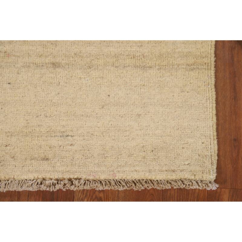 Contemporary Gabbeh Oriental Foyer Rug Hand-Knotted Solid Wool Carpet - 2'2"x 3'0"