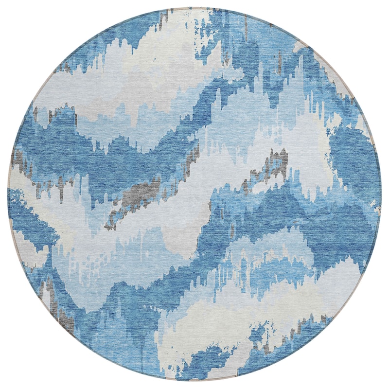 Machine Washable Indoor/ Outdoor Chantille Ombre Abstract Rug