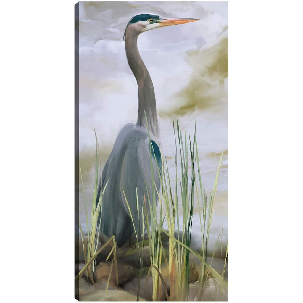Blue Heron By Studio Arts Canvas Art Print