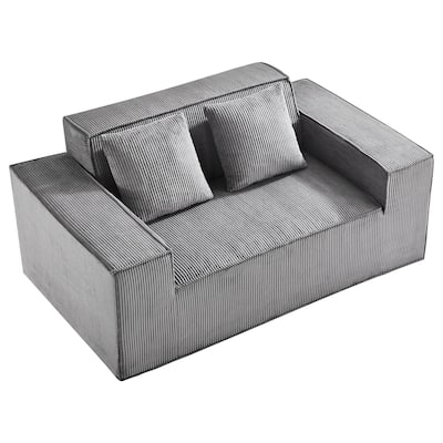 63” Wide Space-Saving Corduroy Loveseat Sofa 2-Seater Couch with High-Resilience Cushions - 63” x 37” x 28.3”