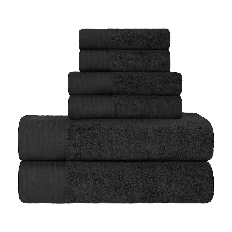 Turkish Cotton 6 Piece Herringbone Solid Towel Set by Superior