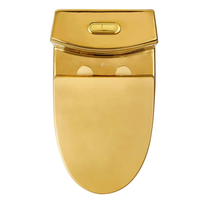 Fine Fixtures Dual-Flush Elongated One-Piece Toilet with High Efficiency Flush