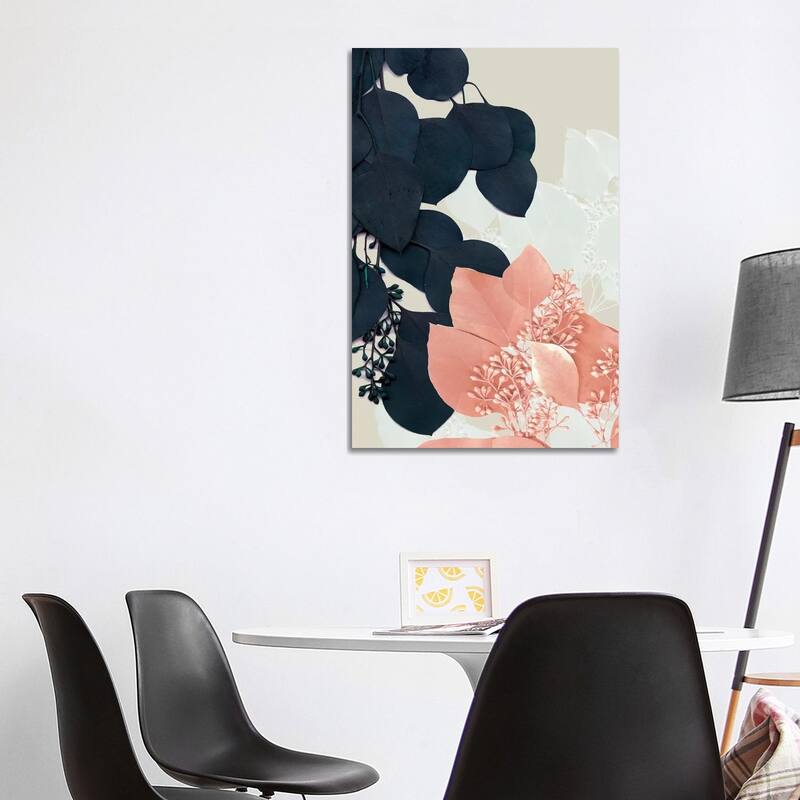 iCanvas "Indigo & Blush Leaves III" by Jennifer Goldberger Canvas Print - 40x26x1.5