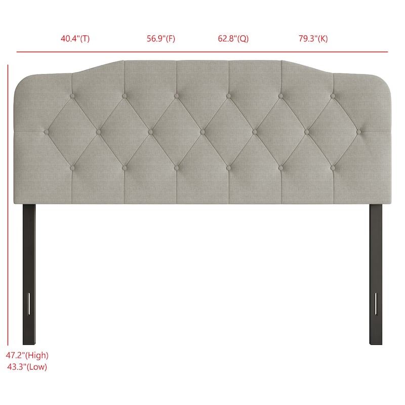 Angela Button-tufted Adjustable Headboard