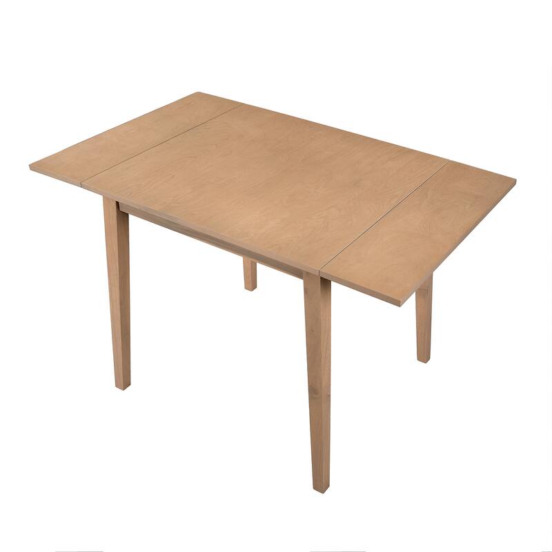 Extendable Dining Table for 4, Folding Kitchen Table with Rubberwood Legs, Space-Saving Dinner Table for Kitchen