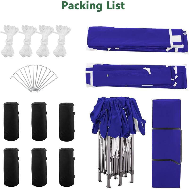 10 x 20 Pop Up Canopy Tent with 6 Sidewalls, Portable Party Canopy with 6 Weight Bag
