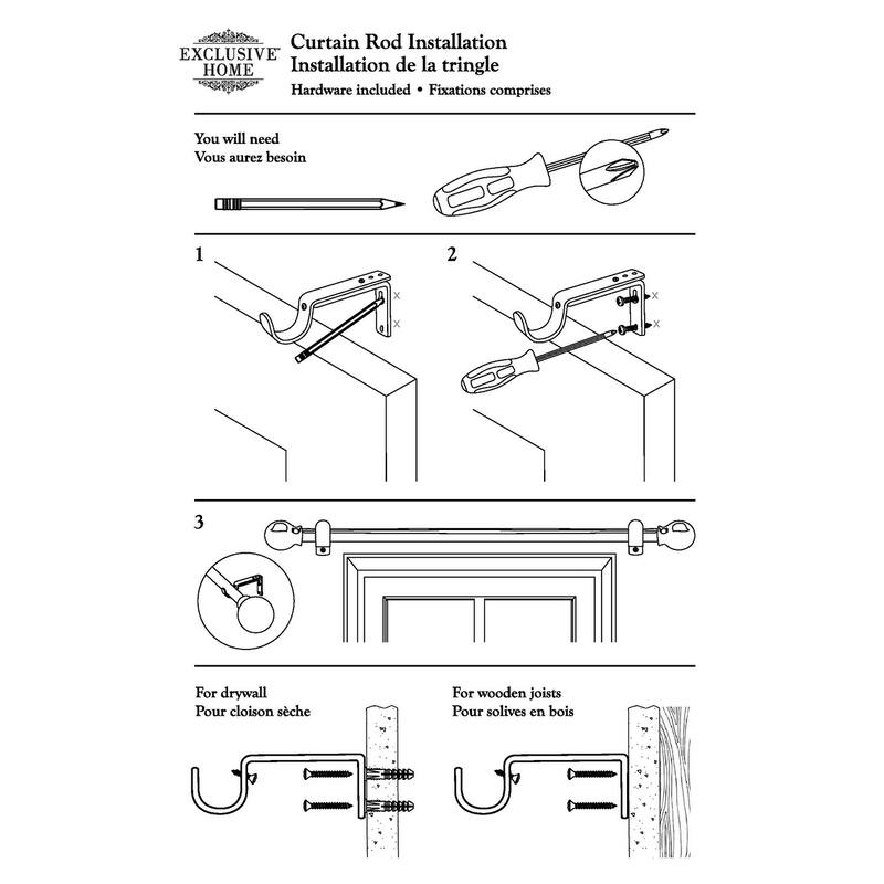 ATI Home Crystal Ball 1" Adjustable Curtain Rod and Finial Set