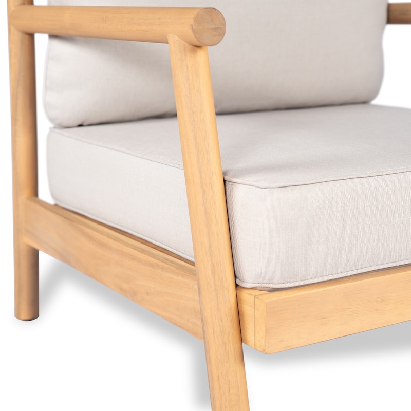 Christopher Knight Home - Delano Outdoor Acacia Wood L-Shaped Sectional Set