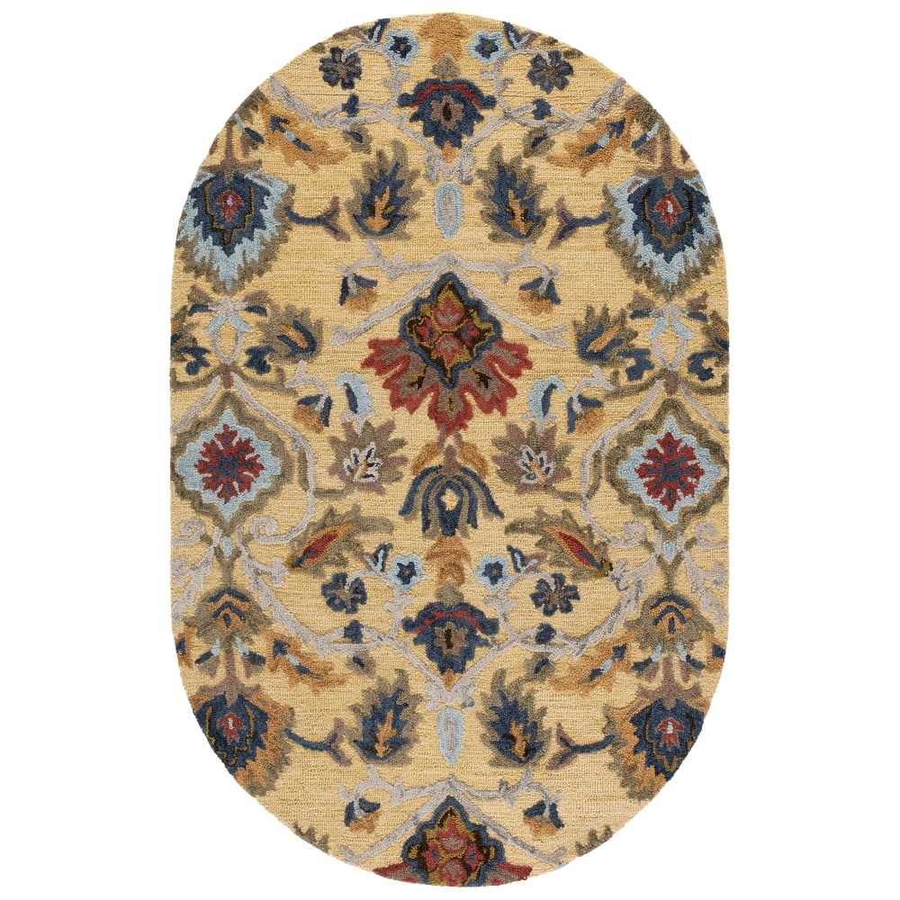 SAFAVIEH, Handmade Marietje Blossom French Country Wool Area Rug