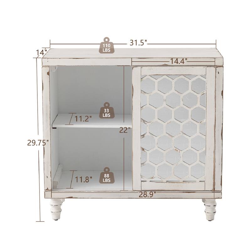 SUNBURY Solid Wood Buffets and Storage Accent Cabinet